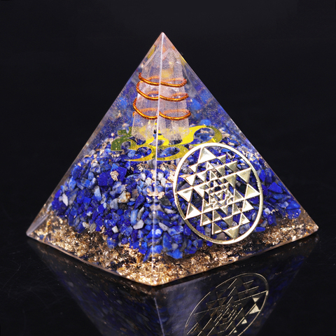 Orgonite, bijoux pyramide Lapis Lazuli, générateur d'énergie naturel, Protection Chakra, Protection et décoration de méditation ► Photo 1/6