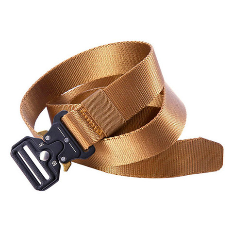 Ceinture tactique en jean pour hommes, haute qualité, alliage noir, largeur 3.2CM, toile large, décontractée, accessoires de sport, style militaire ► Photo 1/6