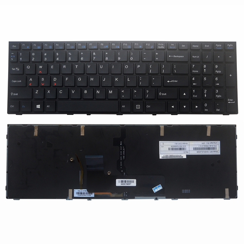 Clavier rétro-éclairage OVY pour Clevo N150 RD N150SD N151 SC N155 N170 RD claviers de remplacement noir et cadre anglais tout neuf ► Photo 1/6