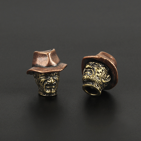 1 pièces Vintage chapeau en laiton couteau perles parapluie corde pendentif porte-clés accessoires cuivre Paracord perle ► Photo 1/6