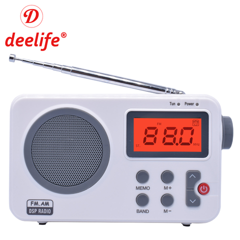 Deelife – antenne AM FM numérique pour récepteur, Radio Portable avec écran LCD, alarme, haut-parleur pour maison et extérieur ► Photo 1/6