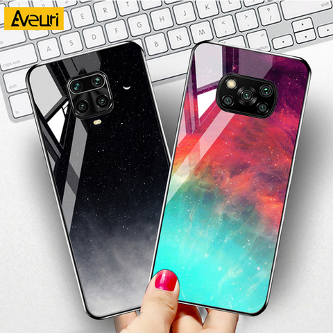 Coque de téléphone en verre trempé pour Xiaomi Mi 9T 10T Pro Note 10 Lite Redmi Note 9s 5 6 7 8 9 Pro 8T 8A 9C POCO M3 X3 NFC housse ► Photo 1/6