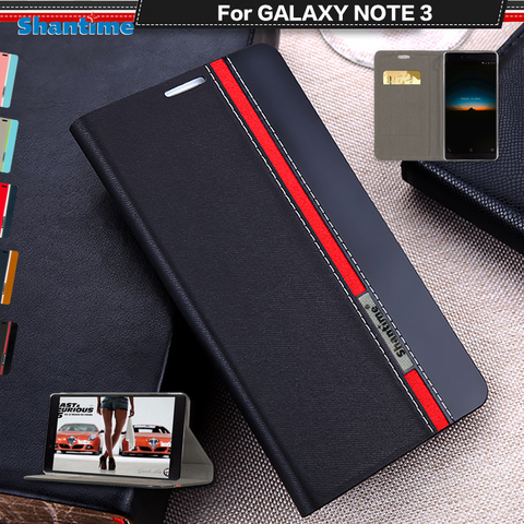 Pour Samsung Galaxy NOTE 3 étui Flip luxe mode PU étui en cuir pour Galaxy N9005 silicone couverture arrière souple avec support de téléphone ► Photo 1/6