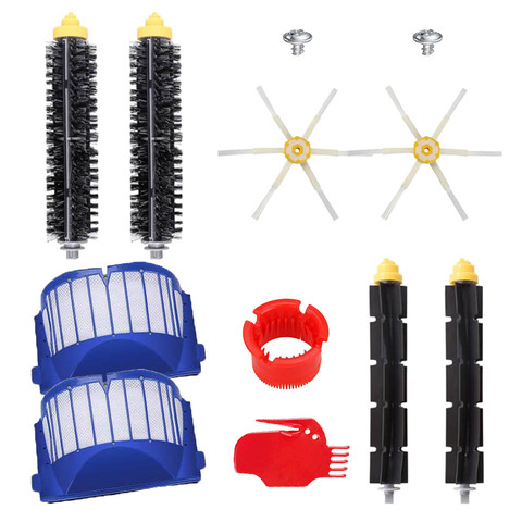 Kit de remplacement pour aspirateur iRobot Roomba séries 600, 610 620 630 650 brosses à poils, filtre Hepa et brosse latérale ► Photo 1/6