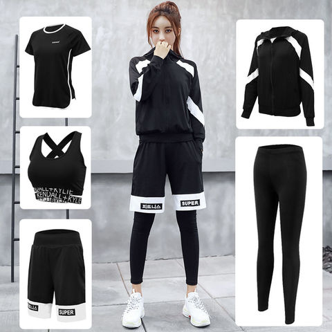 Ensemble de Yoga pour femmes, Compression, vêtements féminins, course, Fitness, Jogging, entraînement, survêtement, nouvelle mode tenue de sport ► Photo 1/6