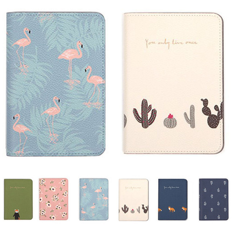 Couverture de passeport pour hommes et femmes, couverture de voyage PU porte-cartes en cuir, Flamingo sur l'organisateur de passeport imprimé ► Photo 1/6