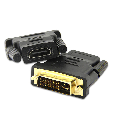 DVI vers HDMI-adaptateur compatible bidirectionnel DVI D 24 + 1 connecteur de câble mâle 24 + 5 convertisseur compatible HDMI projecteur HDTV ► Photo 1/6