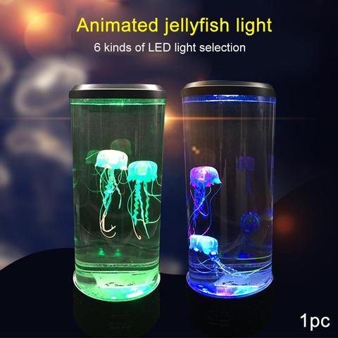 Lampe Led en forme de méduse, alimentée par USB, luminaire décoratif d'intérieur, idéal pour un Aquarium, une chambre à coucher ou une Table de chevet ► Photo 1/1