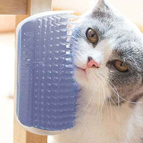 Brosse murale de Massage d'angle pour chat, produit pour animaux de compagnie, avec frottements à l'herbe à chat ► Photo 1/6