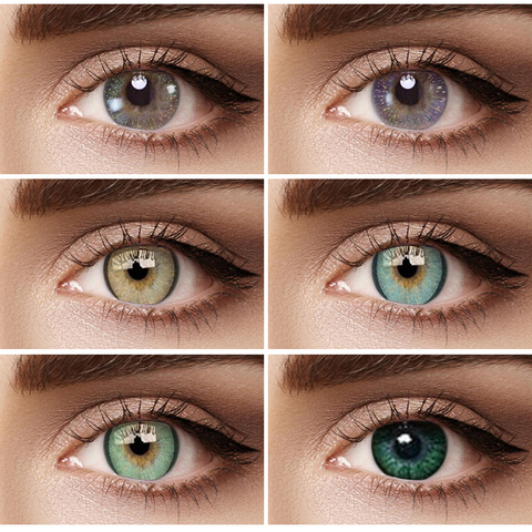 Lentilles de Contact colorées, séries européenne colorées, grands yeux annuelles, mignonnes, cosmétiques, couleurs naturelles, 1 paire ► Photo 1/6