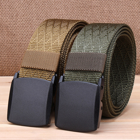 Nouveaux hommes et femmes toile Nylon ceinture mode automatique boucle ceintures femmes en plein air tactique ceinture militaire mâle sangle ceinture ► Photo 1/6