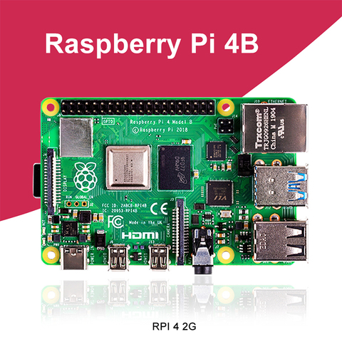 Nouveau Raspberry Pi 4 modèle B 2GB RAM BCM2711 Quad core Cortex-A72 bras v8 1.5GHz soutien 2.4/5.0 GHz WIFI Bluetooth 5.0 ► Photo 1/6