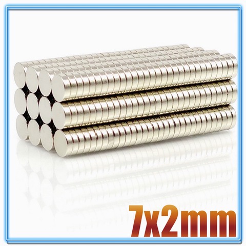 Aimants ronds N35 en néodyme, lot de 20/50/100/500/1000 pièces, 7x2mm 7x2mm 7x2mm ► Photo 1/6