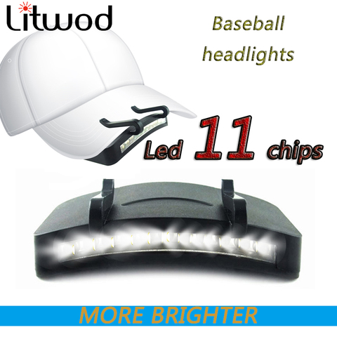 Litwod-lampe frontale super brillante sous le capot Z35, lumière de pêche, 11 LED s led s, lumière frontale avec clips sur le chapeau ► Photo 1/6