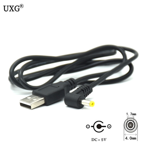 Prise d'alimentation cc 2A USB convertie en prise 4.0x1.7mm/cc 4017, avec cordon de connecteur, câble de 1M, noir et blanc ► Photo 1/5