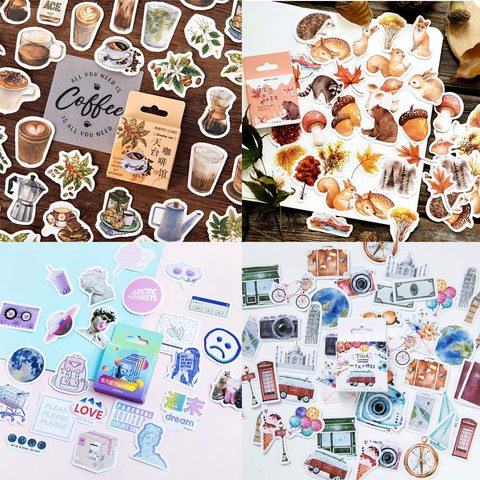 45 pcs/paquet créatif fleurs décoratif bricolage journal autocollants Kawaii planificateur Scrapbooking collant papeterie Escolar fournitures scolaires ► Photo 1/6