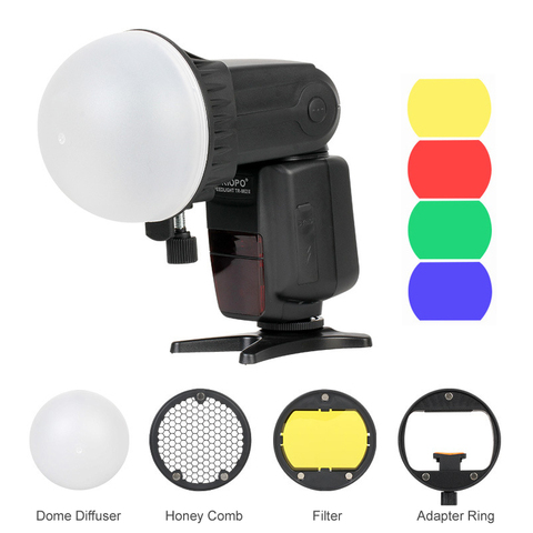 Triopo Flash dôme magnétique couleur filtre nid d'abeille grille boule diffuseur Speedlite accessoires Kit pour Godox Yongnuo lampe de poche ► Photo 1/6