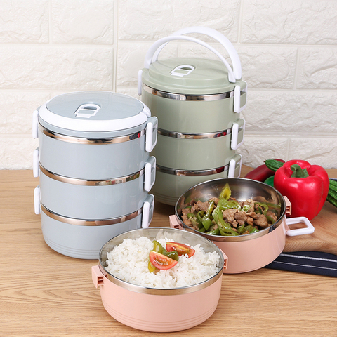 Livraison directe Bento japonais enfants boîte à déjeuner Portable en acier inoxydable Bento boîte étanche alimentaire conteneur cuisine boîte à déjeuner ► Photo 1/6