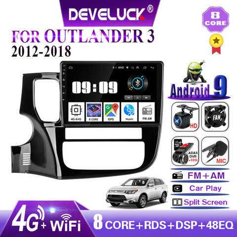 4G + 64G 2din Android 10.0 autoradio pour Mitsubishi Outlander xl 3 2012-2022 GPS Navigation subwoofer multimédia lecteur vidéo RDS ► Photo 1/6