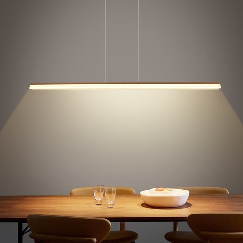 LED lustre noir/café/or moderne Simple étude longue suspension lampe salle à manger bureau Bar Restaurant déco suspension ► Photo 1/5