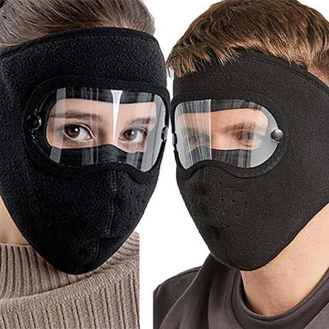 Masque Anti-poussière coupe-vent cyclisme Ski masques respirants polaire bouclier facial haute définition Anti-buée lunettes capot couvre-tête ► Photo 1/6