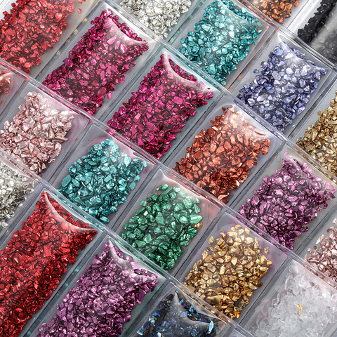 Pierres de verre cassé, remplissage en résine cristal époxy UV, artisanat de bricolage décorations Nail Art, bijoux faits à la main, moule de remplissage ► Photo 1/6