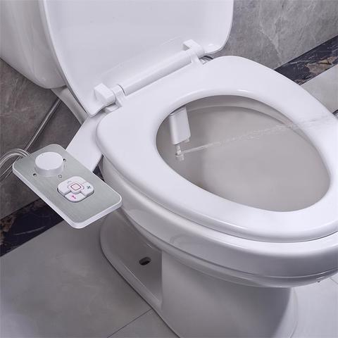 Fixation de siège de toilette Bidet Ultra-mince 5mm Non électrique auto-nettoyant double buses lavage Frontal et arrière pour eau froide ► Photo 1/6