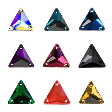 YANRUO 3270 Triangle bricolage couture cristal Strass coudre sur des pierres perles de verre dos plat Strass cousu pour vêtements ► Photo 1/6