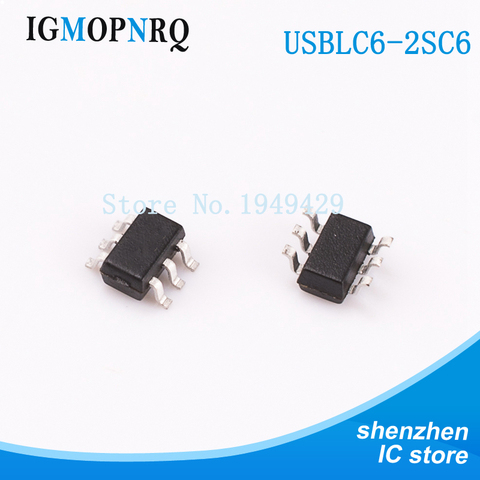 10 pièces USBLC6-2SC6 SOT23 USBLC6 UL26 suppresseur d'esd/tv diode Protection d'esd bouchon bas nouveau Original ► Photo 1/2