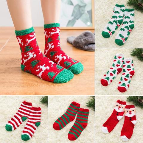 Noël corail polaire chaussettes joyeux noël décorations pour la maison noël ornements noël 2022 nouvel an décor 2022 Navidad cadeau ► Photo 1/6