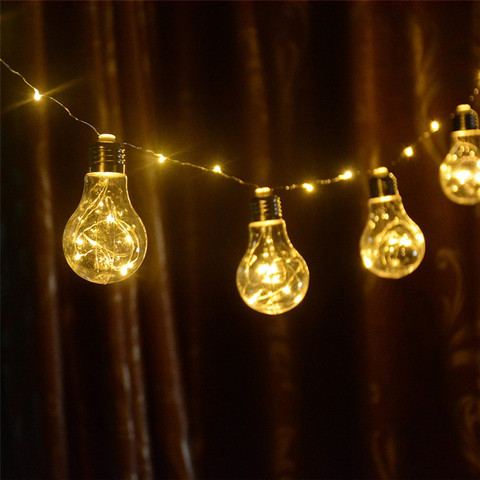 Guirlandes lumineuses boule Globe rétro Edison, 2.5M, 10 lanternes, guirlande intérieure avec prise d'alimentation, décoration pour fête et mariage ► Photo 1/6
