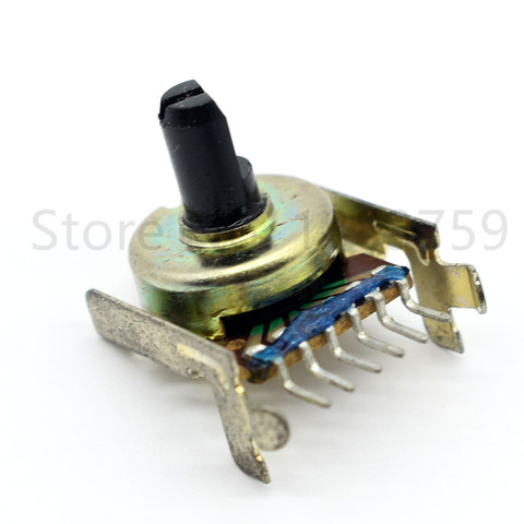 Potentiomètre rotatif horizontal 161 double B50K, amplificateur à double canal, potentiomètre de volume sonore, poignée de 6 pieds, 10mm ► Photo 1/6