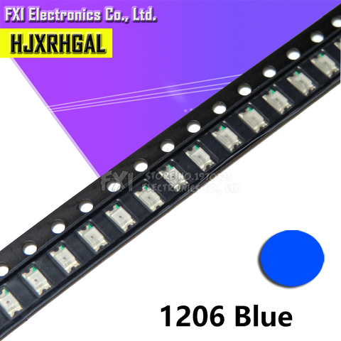 Diodes lumineuses SMD LED bleues 100, 1206 pièces, offre spéciale ► Photo 1/2