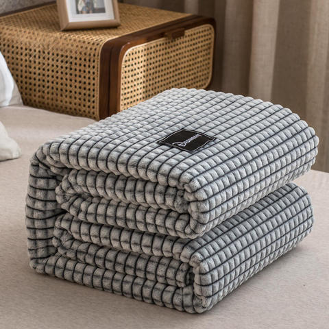 Bonenjoy Plaid pour lits couvertures en molleton de corail couleur grise Plaids simple/reine/roi couvre-lits en flanelle couvertures chaudes douces pour lit ► Photo 1/6