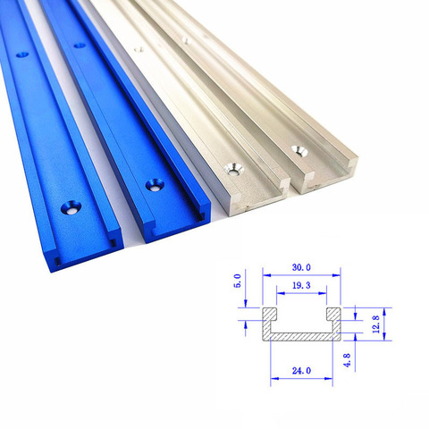 1 pièce 100mm-800mm travail du bois t-slot piste d'onglet alliage d'aluminium t-track jauge d'onglet fente pour outils d'établi de travail du bois ► Photo 1/6