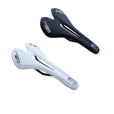 Selle de vélo de route en cuir et carbone souple pour hommes, accessoire de cyclisme ► Photo 1/6