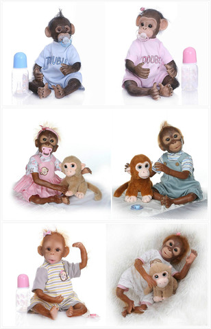 Poupées singes nés en Silicone 20 pouces, jouet de 50CM, bébé poupée, corps doux, mignon, jouet d'accompagnement ► Photo 1/6