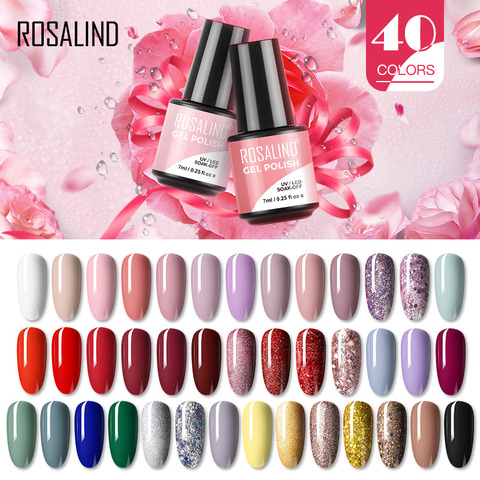 ROSALIND – vernis à ongles Semi-Permanent, série rouge et jaune, pour manucure, à trempage, Nail Art, 7ml ► Photo 1/6