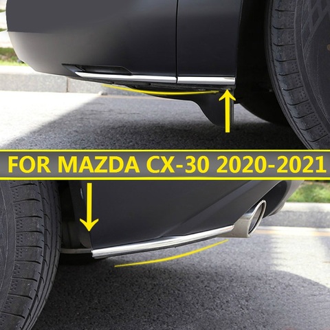 6 pièces/ensemble voiture acier inoxydable pare-chocs avant et arrière coin bandes de Protection revêtement d'habillage décoratif pour Mazda CX30 CX-30 2022-2022 ► Photo 1/6