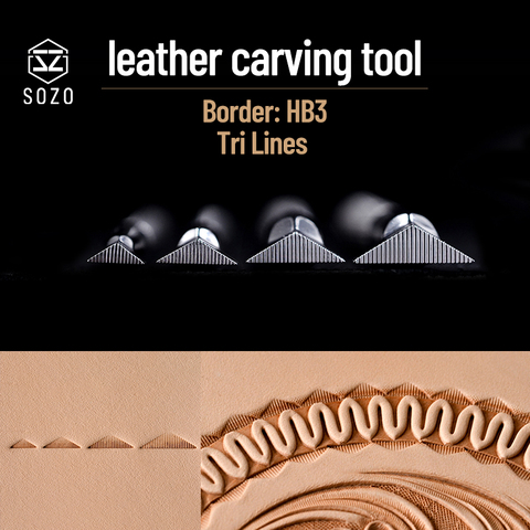 SOZO HB3 – outil d'estampage pour le travail du cuir, timbres à sculpture verticale, série trilatérale, en acier inoxydable 304 ► Photo 1/6