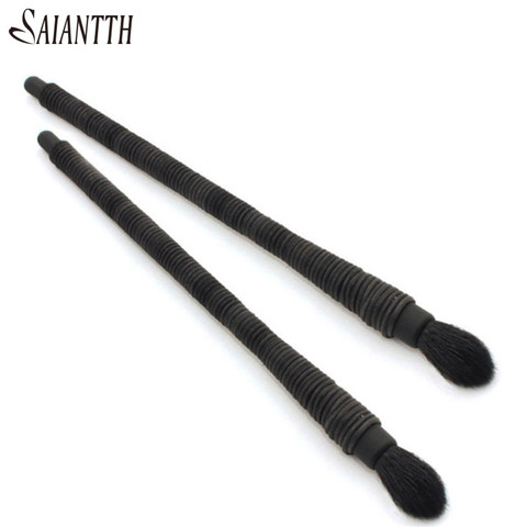 SAIANTTH eyes-brosse de maquillage avancée, poils de chèvre, brosse Kabuki, enroulé en rotin noir, outil de maquillage professionnel, fin ► Photo 1/5