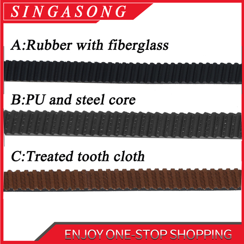 5 M. 6mm PU avec noyau en acier en caoutchouc en fibre de verre courroie de distribution GT2 couleur noire 2GT courroie de distribution ouverte 6mm largeur 5 M pour imprimante 3d ► Photo 1/6