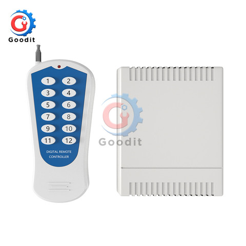Module de relais à 12 canaux DC 12V, télécommande RF sans fil, commutateur émetteur + panneau récepteur ► Photo 1/6