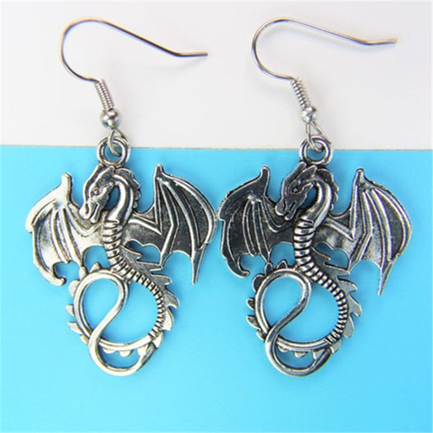 Boucles d'oreilles en forme de Dragon pour femme, bijoux en forme d'animal, grande taille ► Photo 1/3