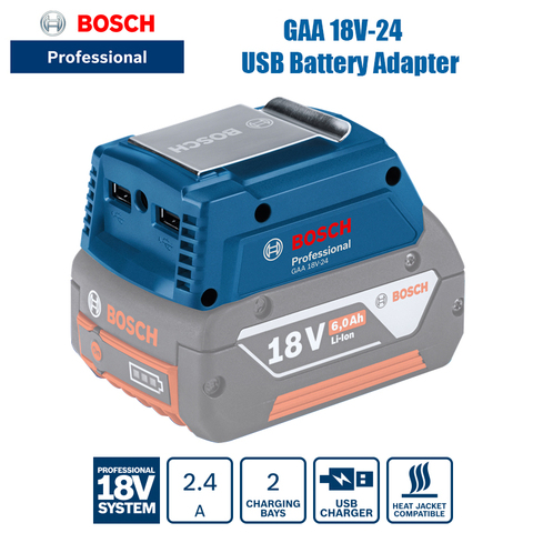 Bosch GAA 18V-24 Bosch Outils Électriques Batterie Externe Adaptateur Batterie USB CONVERTISSEUR ► Photo 1/6
