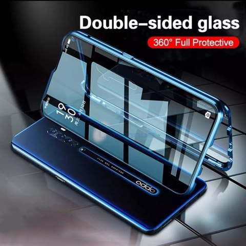 Double Face en métal Verre Trempé Housses Pour OPPO A52 A72 A92 A91 COUVERTURE Realme 6 Pro 7 7 Pro C3 C11 C15 360 magnétique Coques De Téléphone ► Photo 1/6