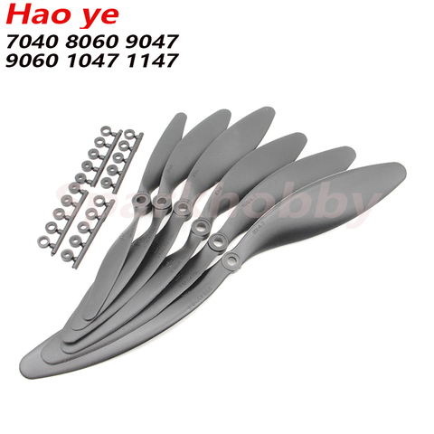 10 pcs/lot Hao ye 6mm trou hélice SF-7040/8060/9047/9060/1047/1147 avec anneau de pagaie vitesse lente pagaie pour avion RC ► Photo 1/6