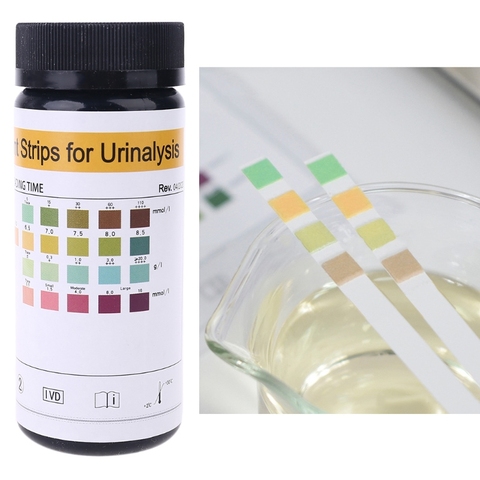 100 pièces URS-4K bande de réactif de bande de Test d'urine de sang de cétone de protéine de pH de Glucose pour l'analyse d'urine avec la capacité d'interférence anti-vc ► Photo 1/6