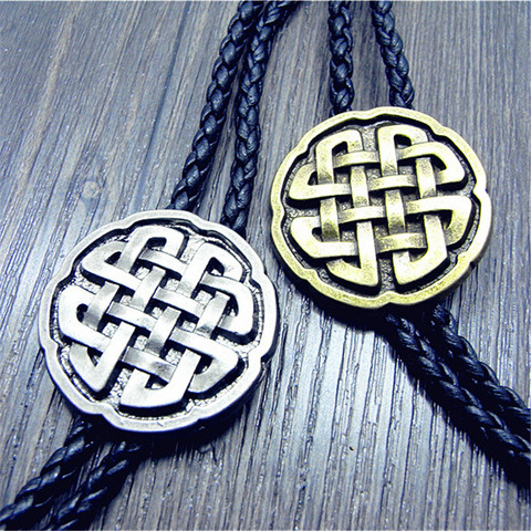 Bolo – collier rétro pour chemise, chaîne avec nœud porte-bonheur, long pendentif ► Photo 1/6