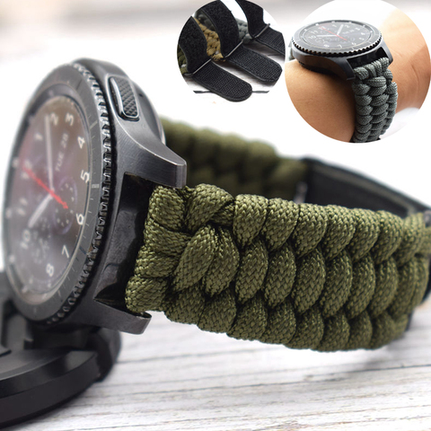 Bracelet tressé Sport pour montre Samsung Galaxy 3 41mm 45mm Bracelet de montre en Nylon pour montre Huewei GT 2e Bracelet en corde fermoir en cuir ► Photo 1/6